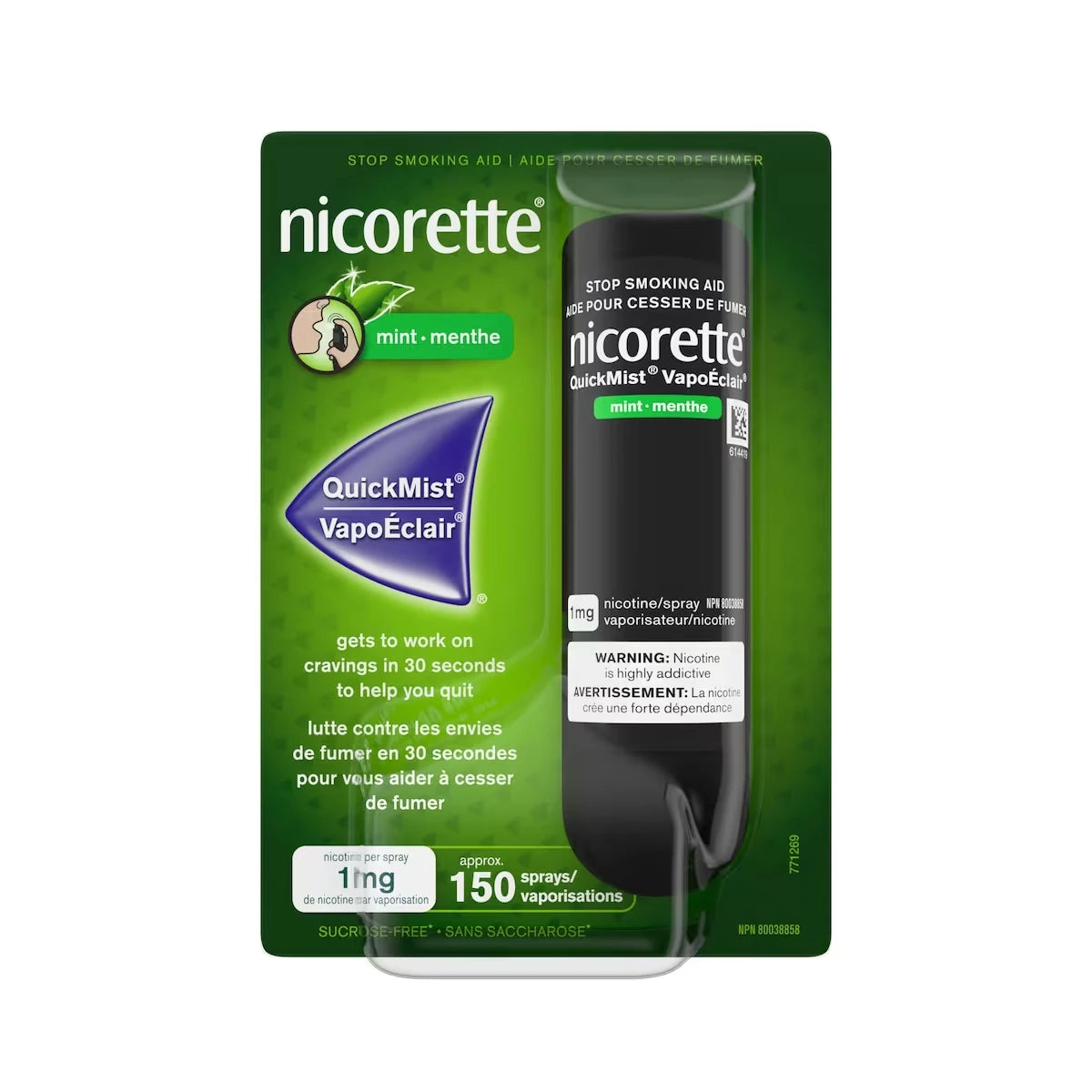 Nicorette Nicotine Quickmist Spray Mint front package