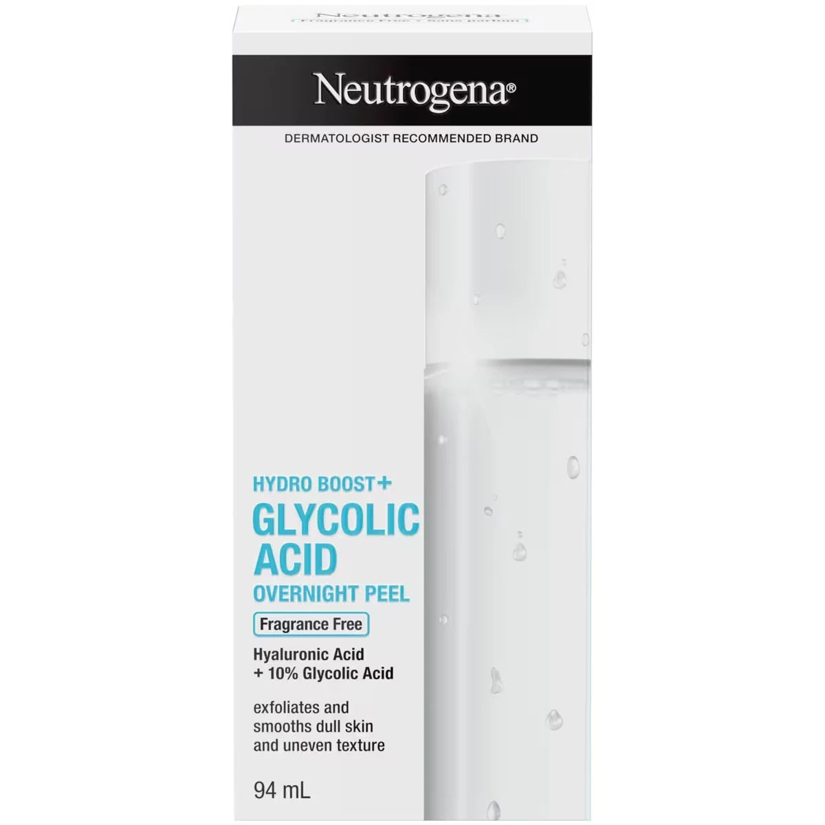 Neutrogena Hydro Boost Glycolic Acid Overnight Peel front package