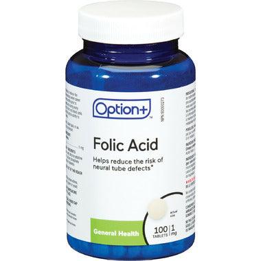 Option+ Acide Folique 1 mg 100 comprimés