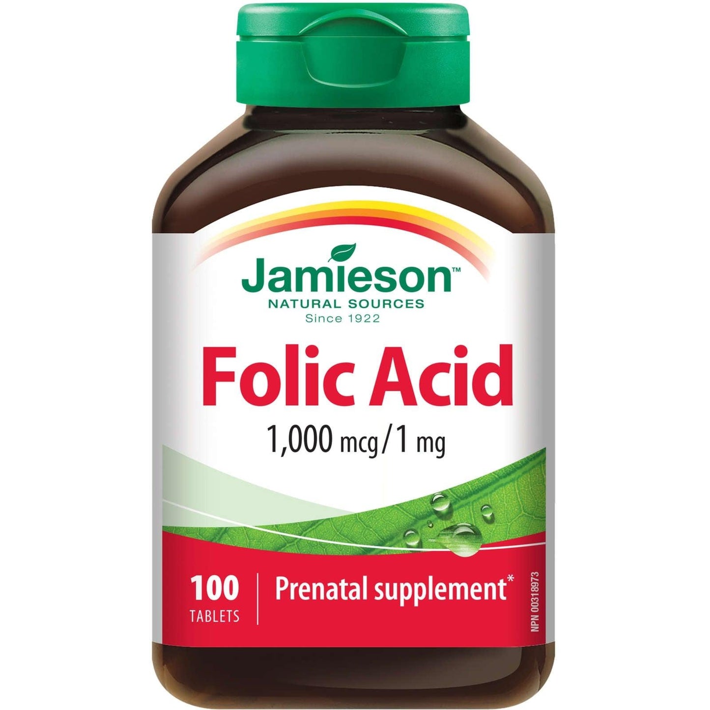 Jamieson Folic Acid 1mg 100 tablets