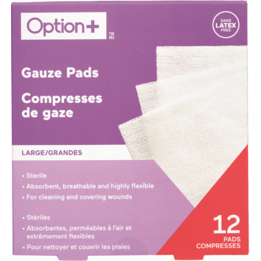 Tampons de gaze Option+ Grands - 12 tampons