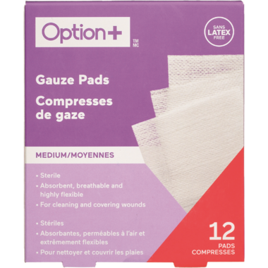 Option+ Gauze Pads Medium - 12 pads