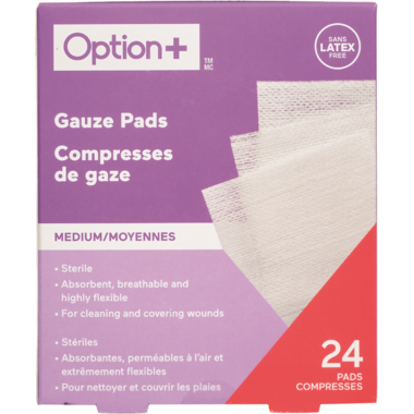 Tampons de gaze Option+ Moyens - 24 tampons