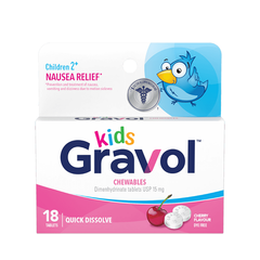 Comprimés à croquer Gravol Kids Cerise - paquet de 18