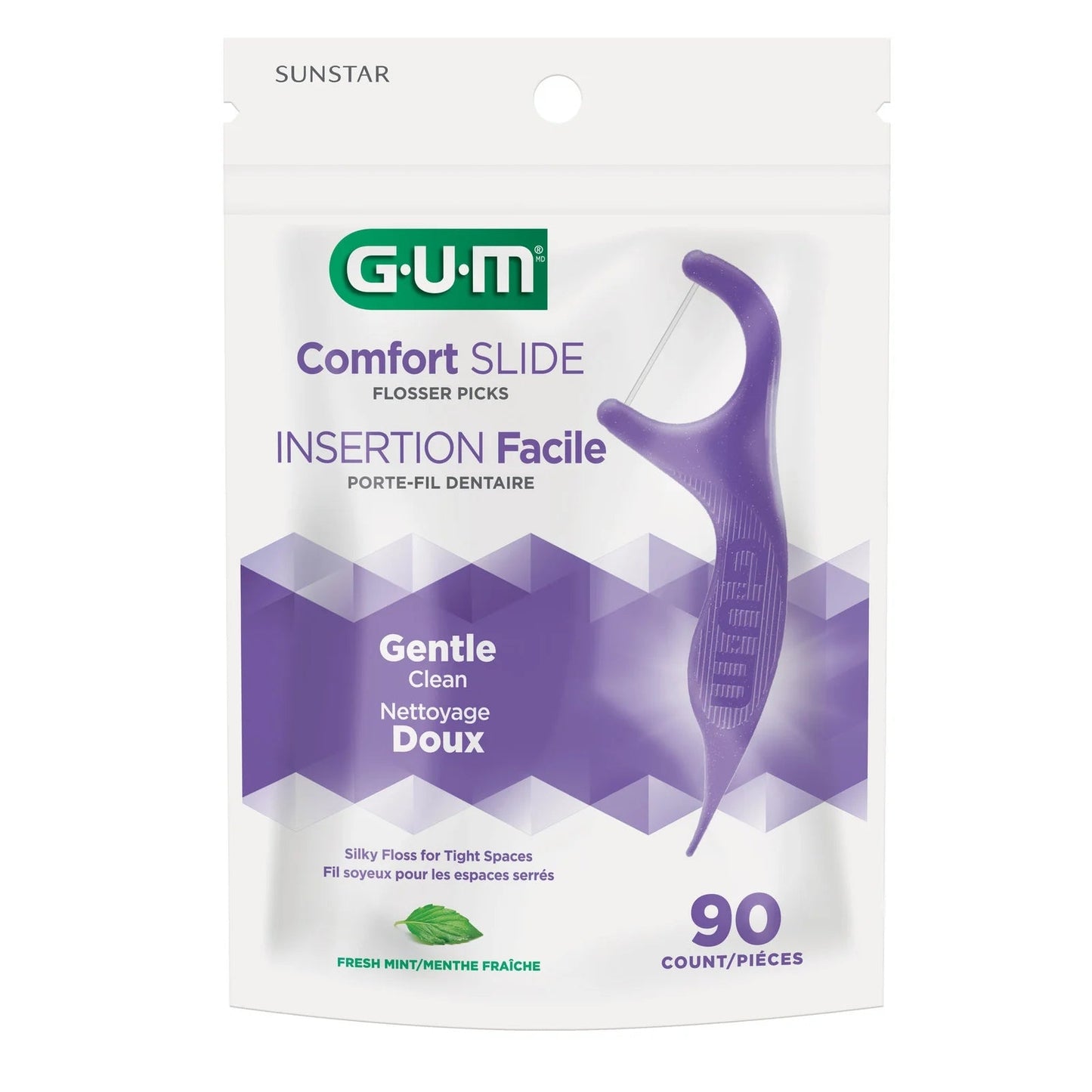 GUM Comfort Slide Cavity Protection, menthe fraîche, 90 fils dentaires