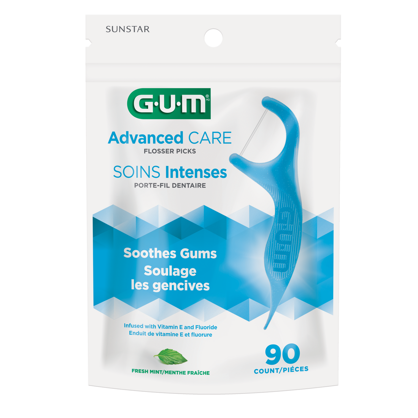 GUM Advanced Care, menthe fraîche, 90 cure-dents