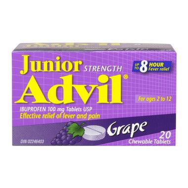 Junior Strength Advil chewable tablets 20 pack - Grape