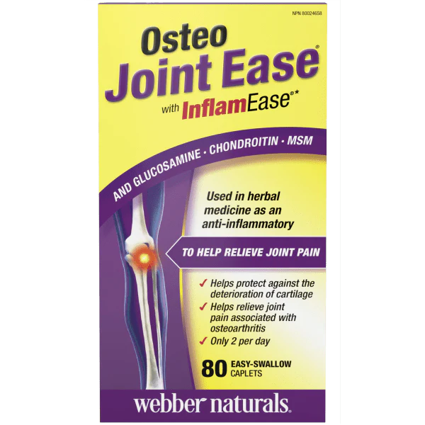 Osteo Joint Ease™ avec InflamEase™, Glucosamine, Chondroïtine et MSM, 80 caplets faciles à avaler (copie)