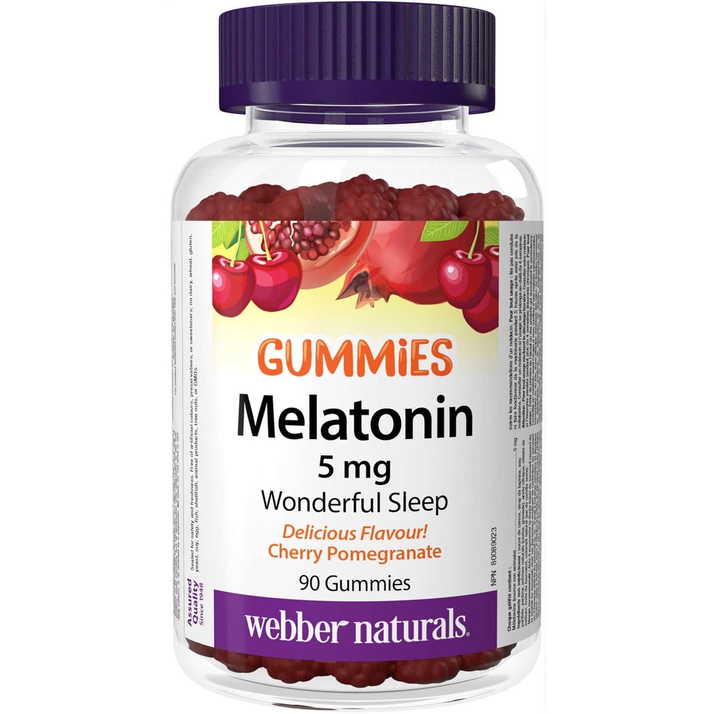 Webber Naturals Melatonin 5mg 90 gummies