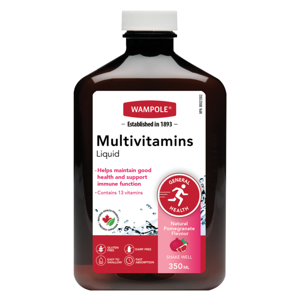 Wampole Multivitamins Liquid, 350ml, Natural Pomegranate Flavour