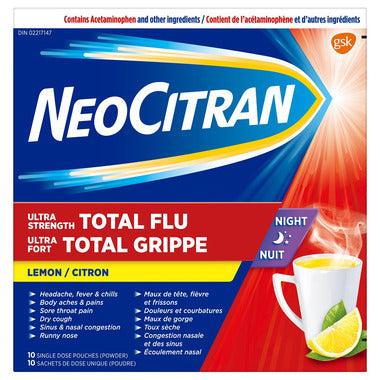 NeoCitran Ultra Fort Total Grippe Saveur Citron Nuit