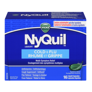 NyQuil Liquicaps Rhume et grippe, paquet de 16