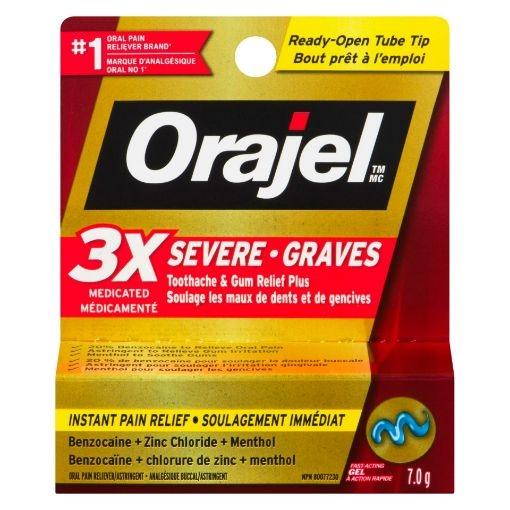 Orajel 3x Soulagement des maux de dents sévères et des gencives