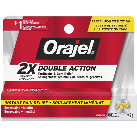 Orajel 2x Double Action soulagement des maux de dents et des gencives