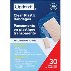 Pansements en plastique transparent Option+ Tailles assorties 30 pansements