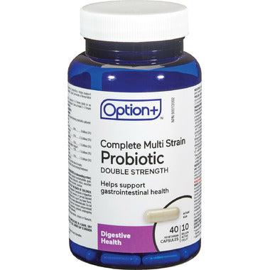 Option+ Complete Multi Strain Probiotic Double Strength 10 billion active cells 40 vegetarian capsules