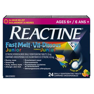 Reactine FastMelt Junior Fruit Burst 24 comprimés