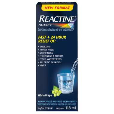 Reactine Allergie Liquide Raisin Blanc 118 ml