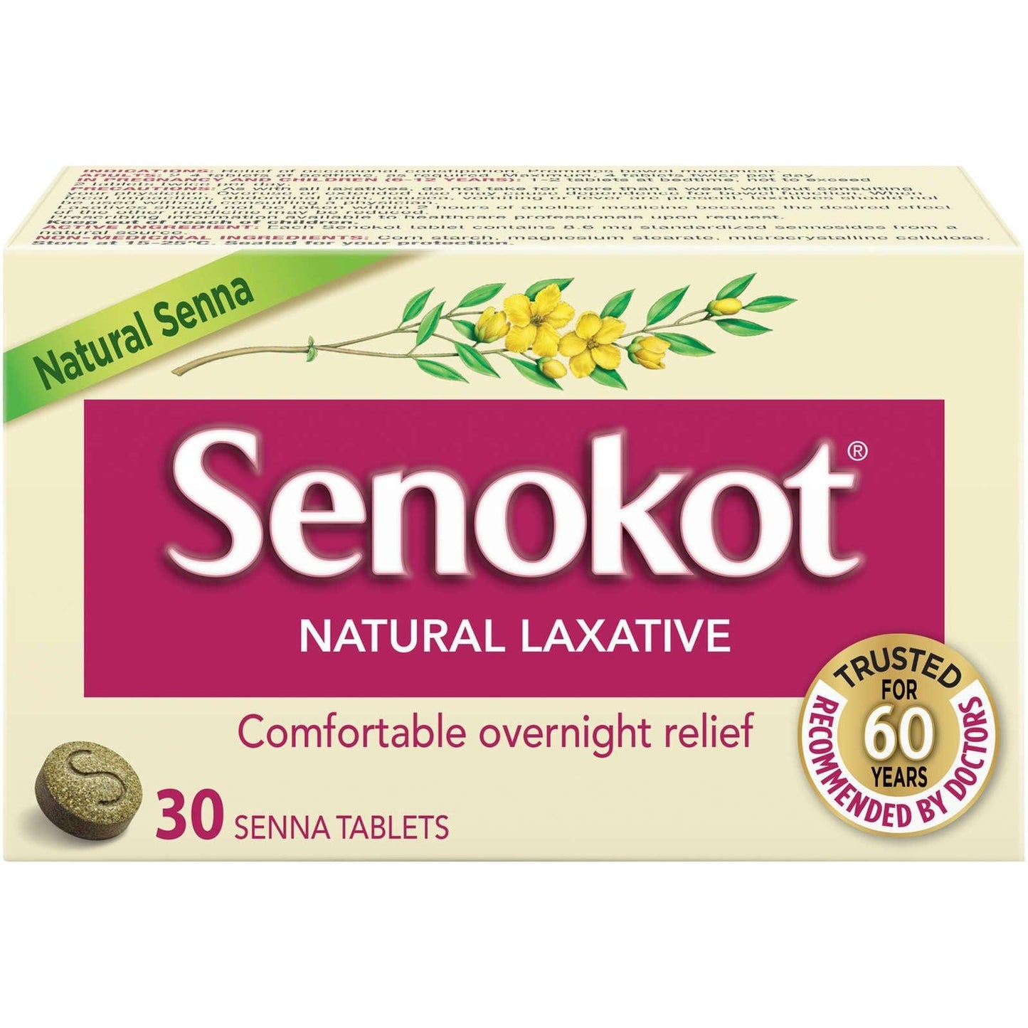 Senokot natural laxative 30 tablets