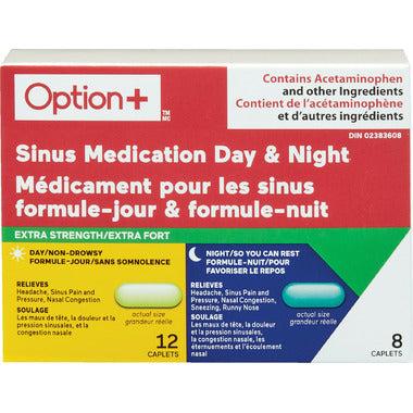 Option+ Sinus Medication Day & Night 20 caplets