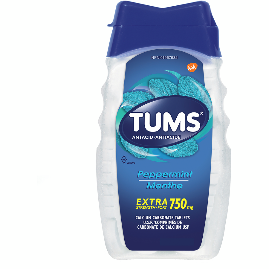 Tums Menthe Poivrée Extra Forte 750 mg 100 comprimés