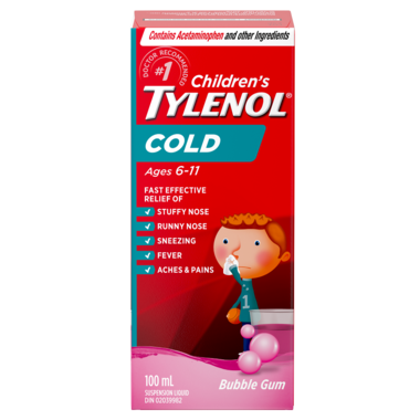 Children's Tylenol Cold age 6-11 Bubble Gum 100ml