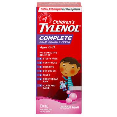 Children's Tylenol Complete Ages 6-11 Bubble Gum 100ml