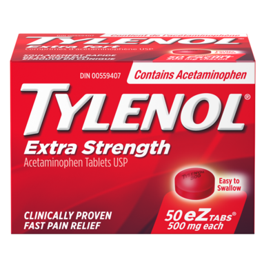 Tylenol Extra Strength 500mg eZtabs 50 pack