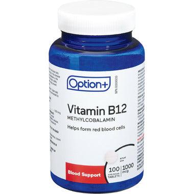 Option+ Vitamin B12 1000mcg 100 tablets