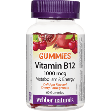 Webber Naturals Vitamine B12 1000mcg Gummies paquet de 60