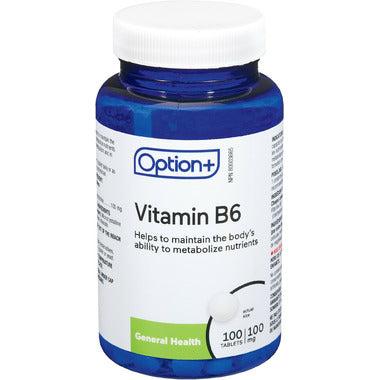 Option+ Vitamin B6 100mg 100 tablets