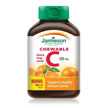 Jamieson Vitamin C 500mg Chewable Tangy Orange 120 tablets