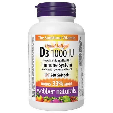 Webber Naturals Vitamine D3 1000 UI 240 gélules