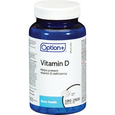 Option+ Vitamine D3 2500UI 180 comprimés