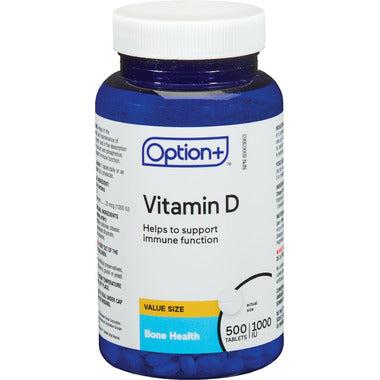 Option+ Vitamine D3 1000UI 500 comprimés