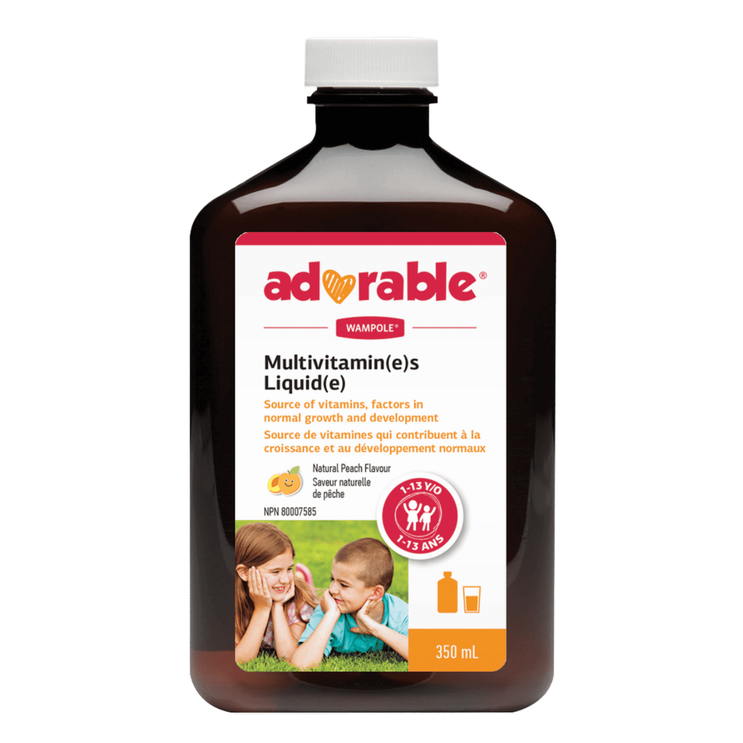 Wampole Adorable Kids Multivitamins Liquid, 350ml, Peach Flavour