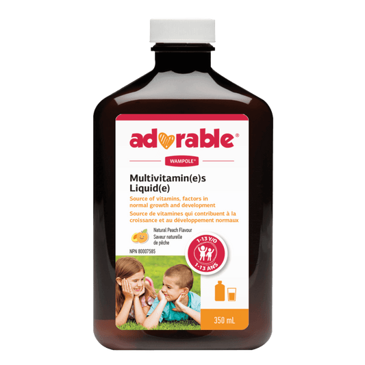 Wampole Adorable Kids Multivitamines liquide, 350 ml, saveur pêche