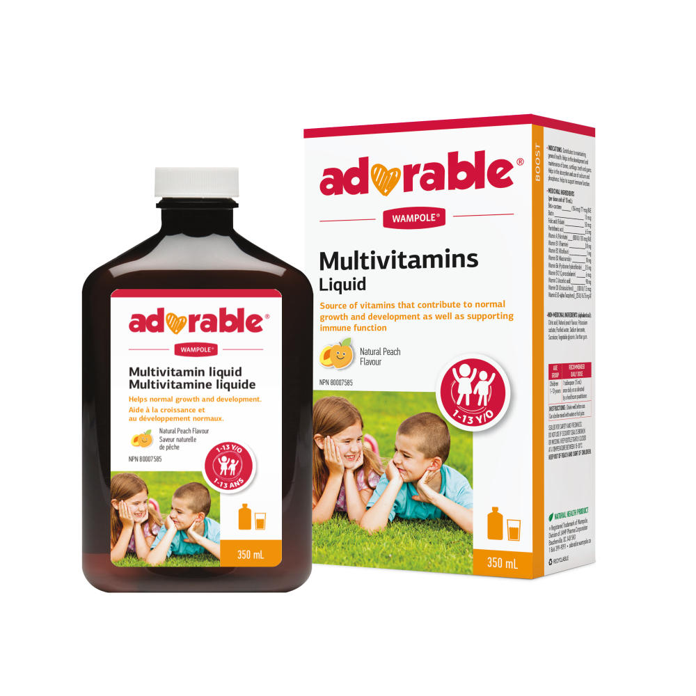 Wampole Adorable Kids Multivitamins Liquid, 350ml, Peach Flavour