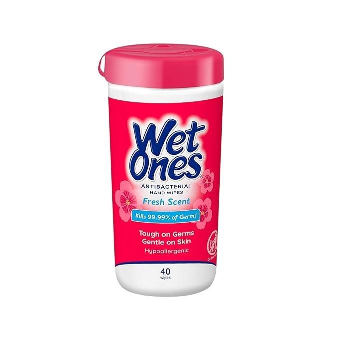 Wet Ones Lingettes Antibactériennes pour les Mains Parfum Frais 40 lingettes