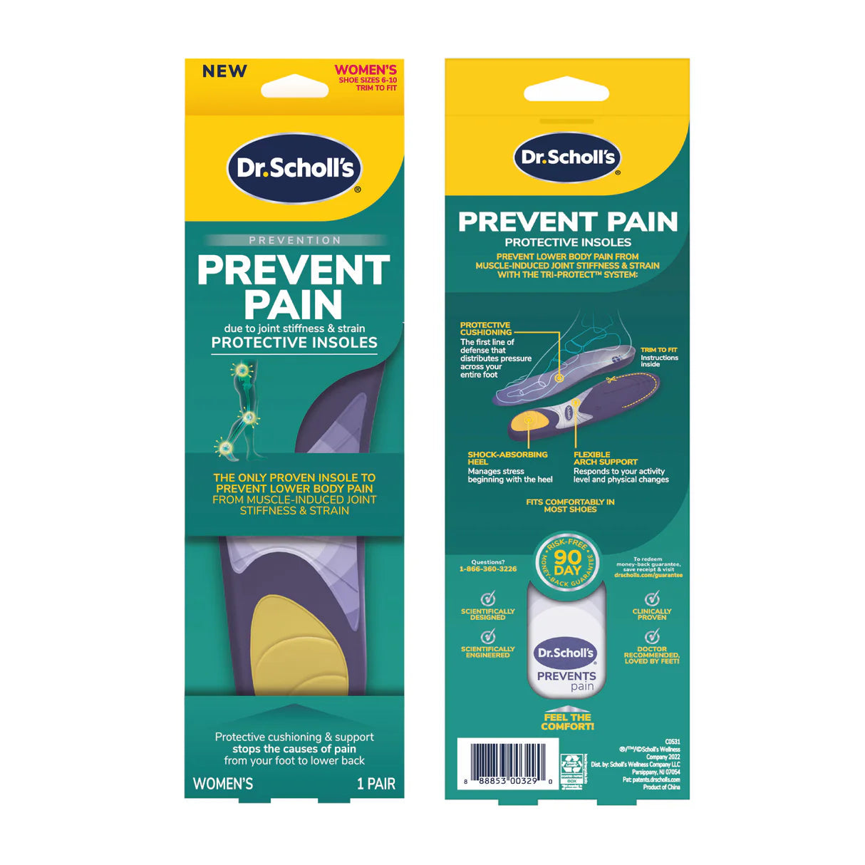 Semelles intérieures pour chaussures Dr. Scholl's Prevent Pain - femmes