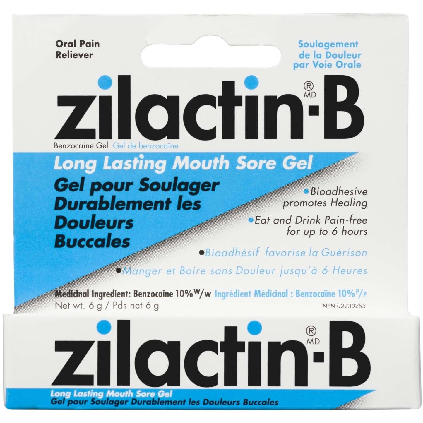 Gel longue durée pour les maux de bouche Zilactin-B