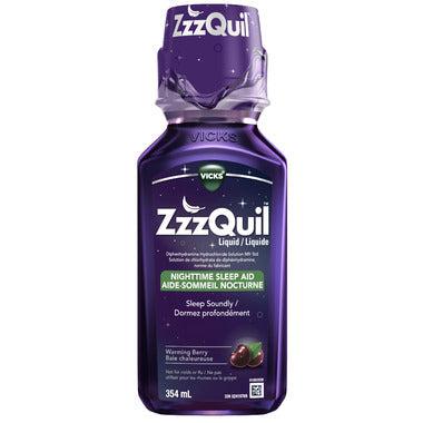 ZzzQuil Aide au sommeil nocturne liquide 354 ml Baie réchauffante