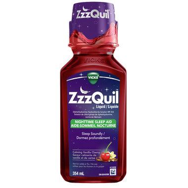 ZzzQuil Aide au sommeil nocturne liquide 354 ml apaisant vanille cerise