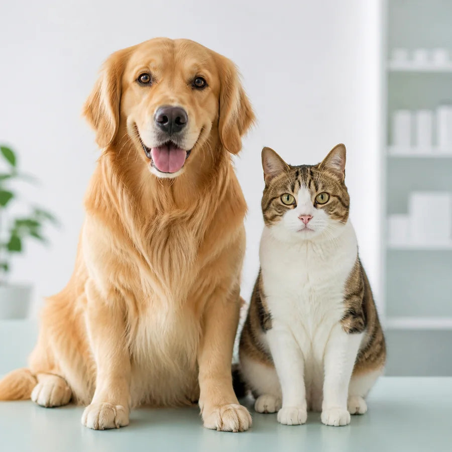Dog and cat representing RxClinic pet pharmacy products